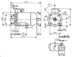 Электродвигатель АИР63B6 (0,25кВт,1000Об/мин)